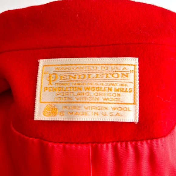 Vintage Pendleton Red Wool Blazer USA Made 100% Virgin Wool 80s 90s Size M - Picture 7 of 13